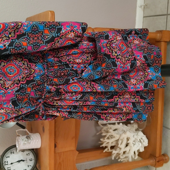 Band of Gypsies 3/4 length sleeve mandala type print dress with pockets sz XS - Picture 3 of 5